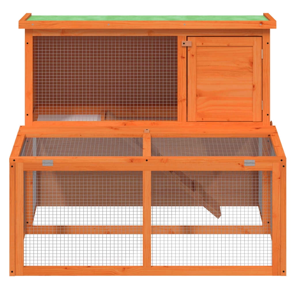 vidaXL Rabbit Hutch Brown 40.2"x35.4"x33.3" Solid Wood Pine