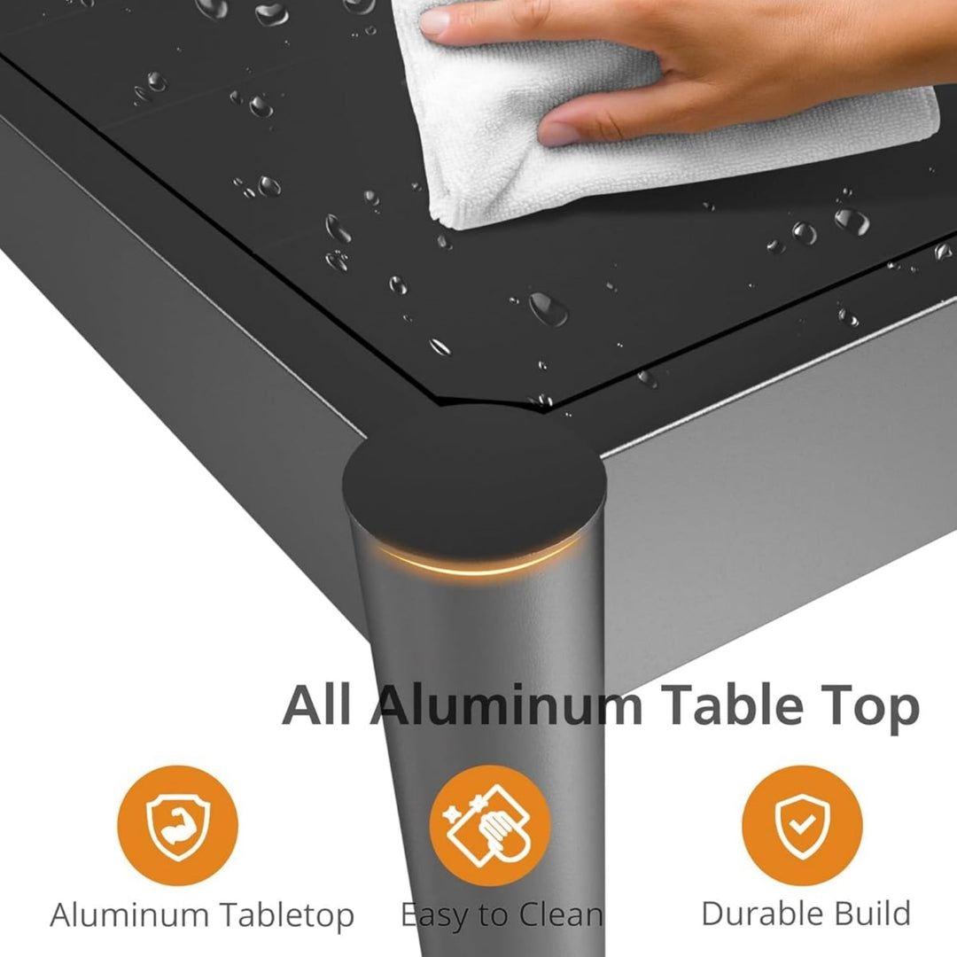 WildBreak Outdoor Patio Dining Table, 74" x 36" x 29", Rectangle, for 6-8 Person, Dark Gray