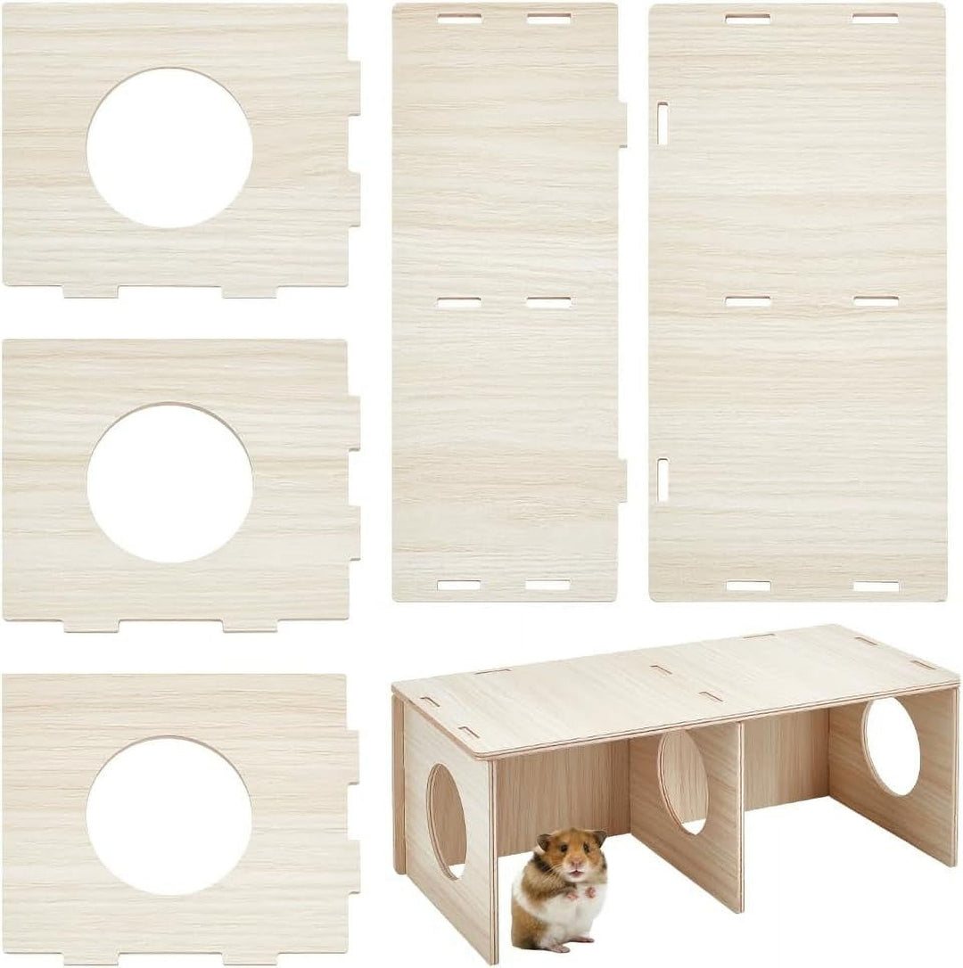 Hamster Secret Peep Shed Chamber Hamster Hideout Wooden House Chamber Small Animal Pets Tunnel Exploring Toys Secret Peep Shed for Dwarf Hamsters Syrian Hamsters Hedgehogs Rats Mice
