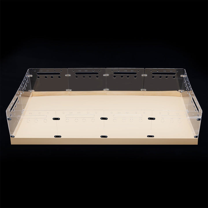 Hommoo 12 PCS Acrylic Guinea Pig Cage, Hamster Enclosure with Waterproof Kraft Paper Bottom, DIY Cage House for Small Animals,  Transparent