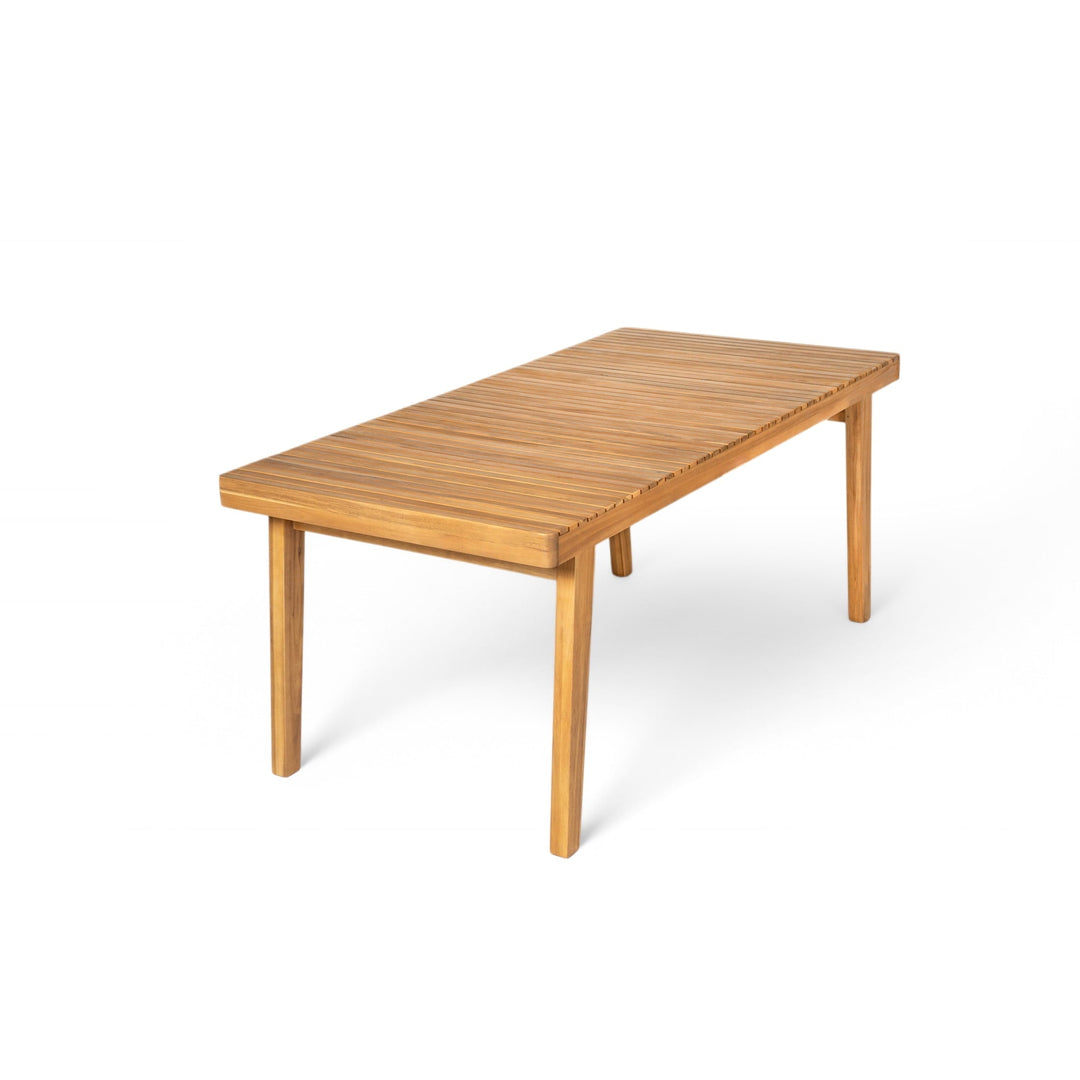 Christopher Knight Home 69" Outdoor Dining Table, Wood Rectangular Patio Table with Slatted Top, Natural