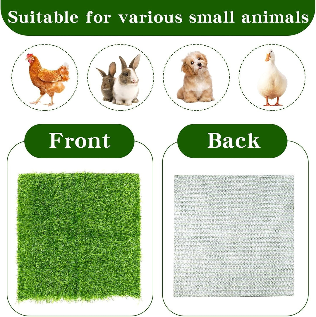 Katinyos 6 Pack Chicken Nesting Pads, Cuttable Nest Box Bedding for Laying Eggs, Washable Artificial Grass Carpet for Chickens Coop Garden Lawn