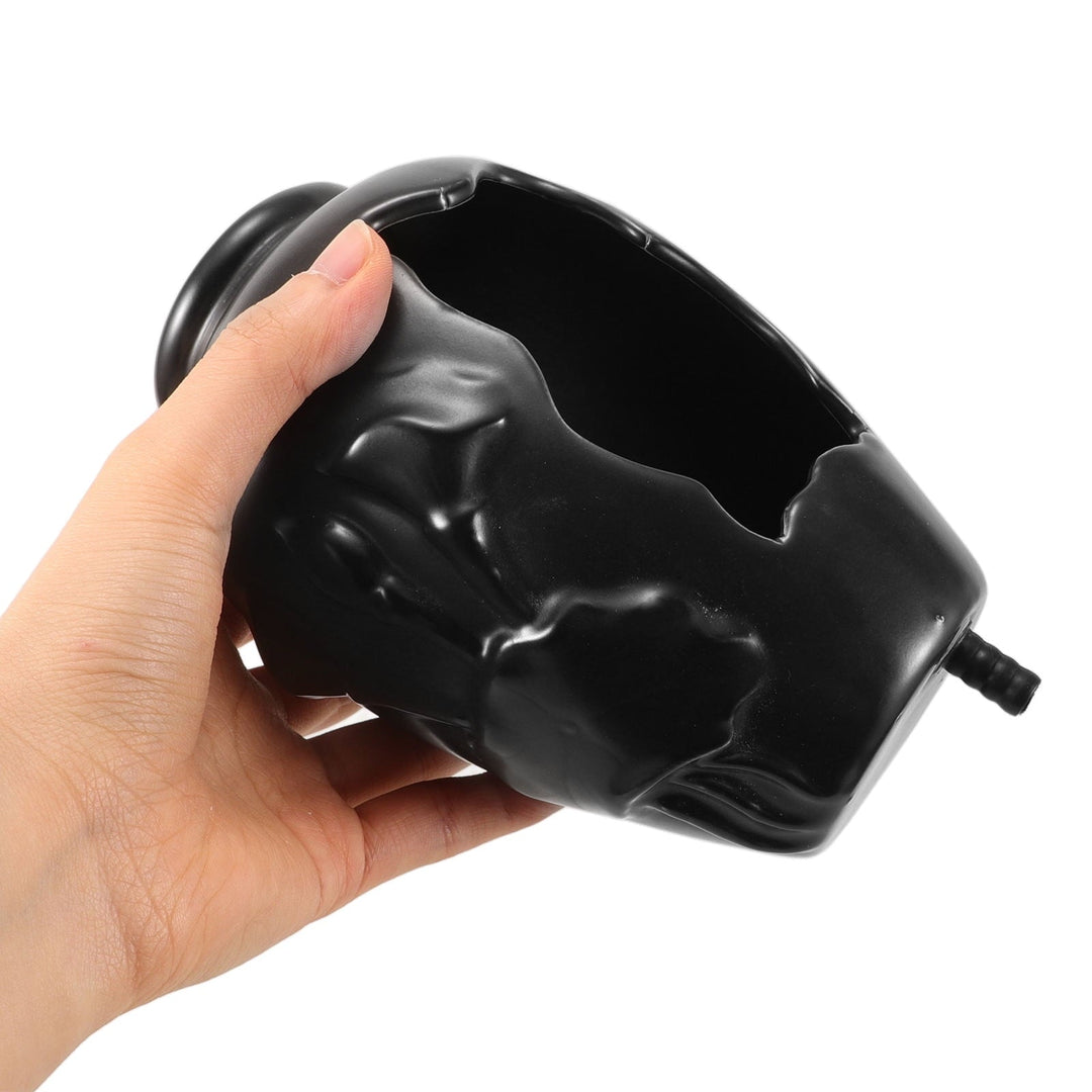 GOOHOCHY Ceramic Jar Water Dispenser Fish Tank Water Circulation Fountain Hydroponic Planter Water Flowing Jar