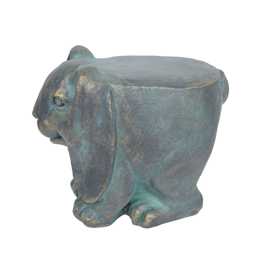 Christopher Knight Home Rustic Side Table, Bronze Bunny Design, Indoor/Outdoor, Distressed Gold Patina