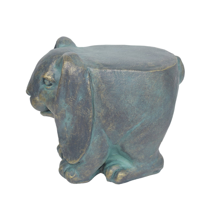 Christopher Knight Home Rustic Side Table, Bronze Bunny Design, Indoor/Outdoor, Distressed Gold Patina