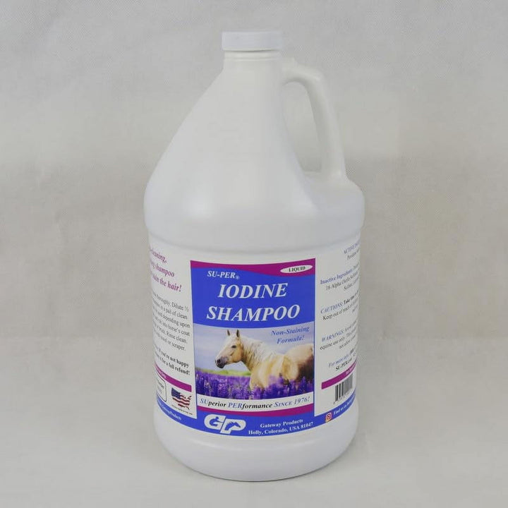 Iodine Shampoo for Horses - Deep Cleaning, Non-Staining, Biodegradable - Equine Skin Conditioning Shampoo - 1 Gallon