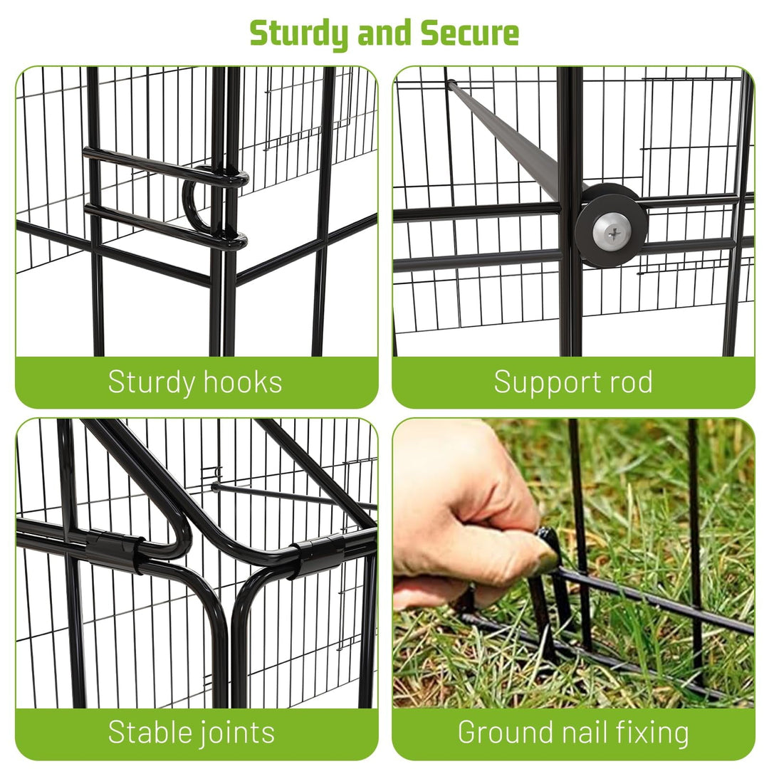 Metal Chicken Coop,86"×40"×40" Chicken Runs for Yard,Outdoor Pet Playpen with Waterproof Cover,Chicken Pen Kennel Duck Coop Cage Hutch Fence for Backyard Farm Rabbit Small Animal Poultry