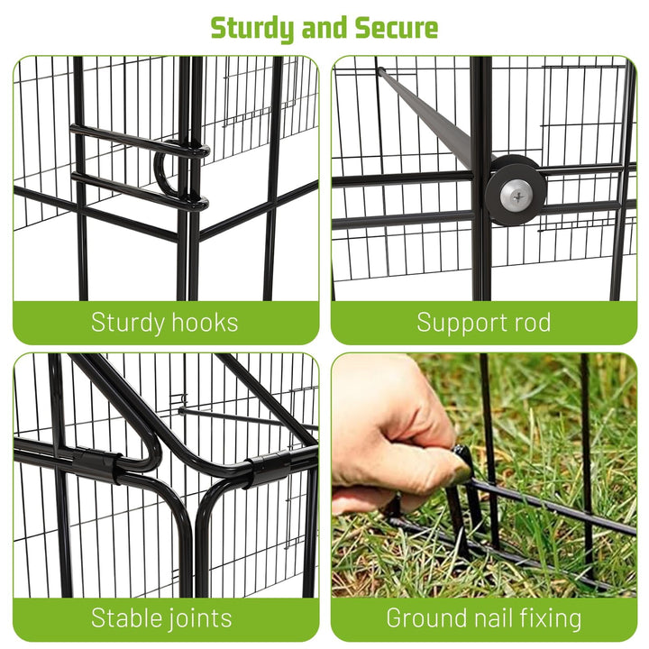 Metal Chicken Coop,86"×40"×40" Chicken Runs for Yard,Outdoor Pet Playpen with Waterproof Cover,Chicken Pen Kennel Duck Coop Cage Hutch Fence for Backyard Farm Rabbit Small Animal Poultry