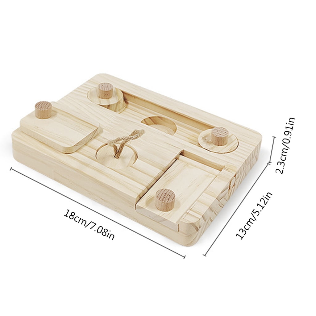 CIYISON Small Pet Foraging Toy for Guinea Pigs Wooden Rabbit Feeder Cage Accessories