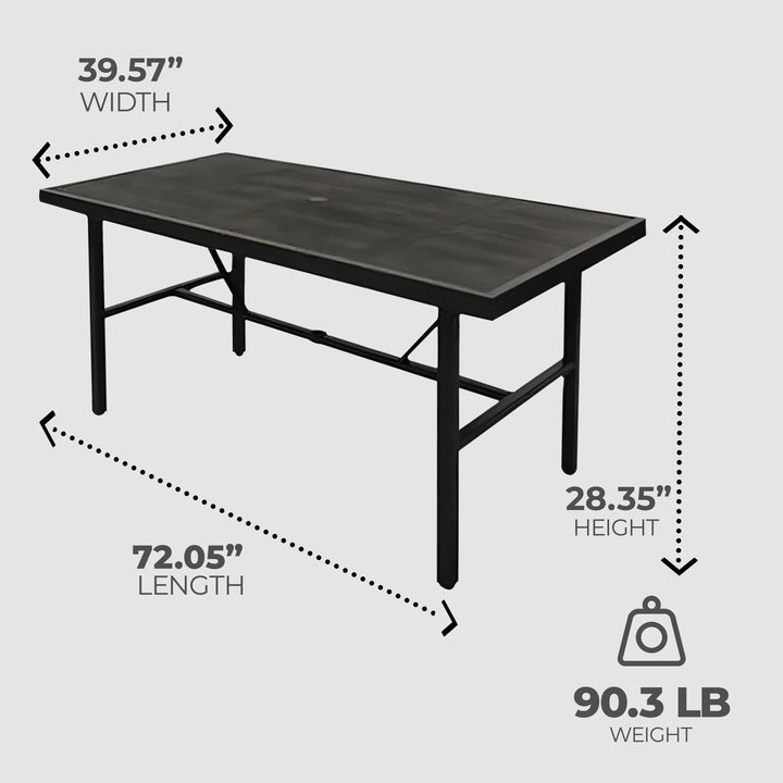 Four Seasons Courtyard Nantucket 40x72 Inch All Weather Patio Dining Table