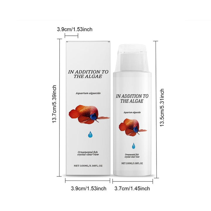 Aquarium Algae Remover Fish Tank Cleaner – Safe for All Fish, Rapid Water Clarifier with Bio-Enzymes, Reduces Sludge & Maintains Crystal Clear Water Quality, 100ml