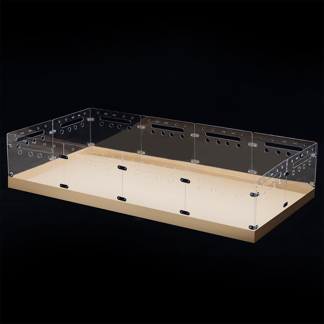 Hommoo 12 PCS Acrylic Guinea Pig Cage, Hamster Enclosure with Waterproof Kraft Paper Bottom, DIY Cage House for Small Animals,  Transparent