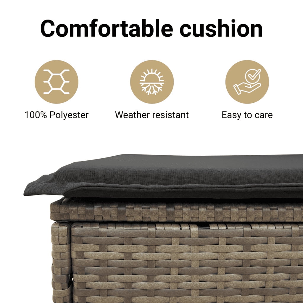 vidaXL Garden Sofa Set Grey PE rattan Standard Modular