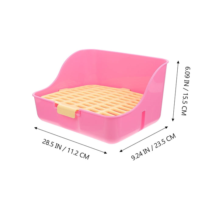 WASHWEPE Rabbit Litter Box Color Mesh Square Litter Tray for Rabbits 1Pcs 11.2X9.3X6.1in