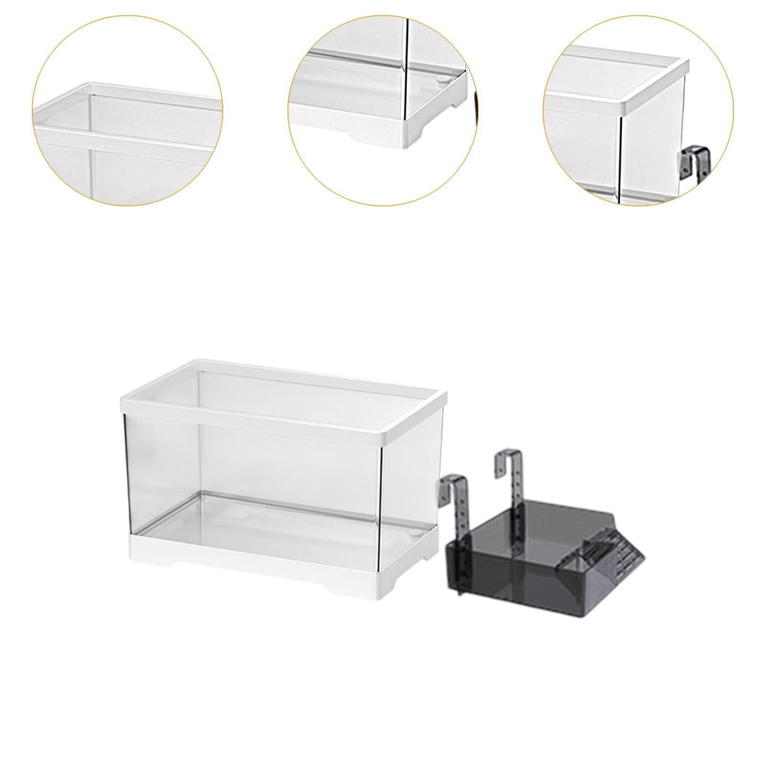 Bvdfgk Turtle Tank Aquarium Tortoise Enclosure Starter Kit Hideout Reptile Tank with Basking Aquatic Terrarium for Breeding M with