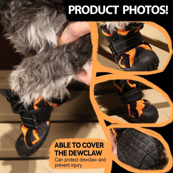 Dog Shoes for Large Small Medium Dogs,Waterproof Dog Boots & Paw Protectors with Breathable Mesh for Summer Hot Pavement,Anti-Slip Dog Booties for Hiking Hardwood Floors Winter Snow
