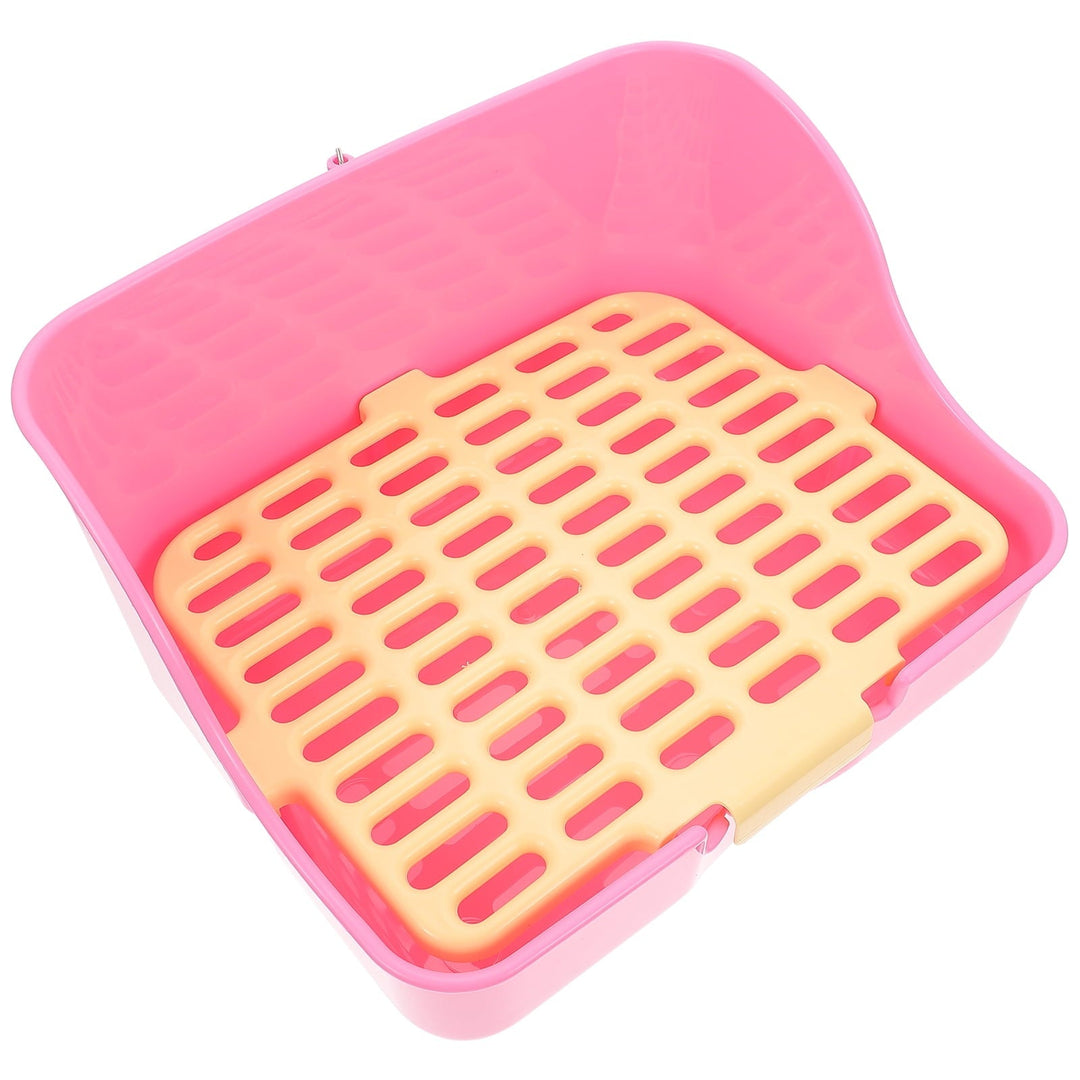 WASHWEPE Rabbit Litter Box Color Mesh Square Litter Tray for Rabbits 1Pcs 11.2X9.3X6.1in