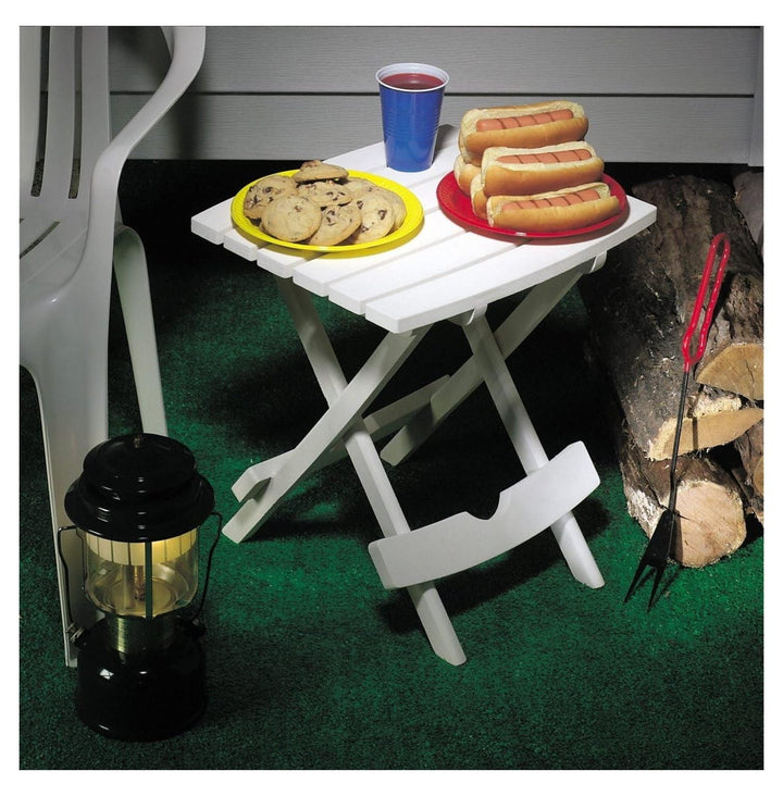 Manufacturing 8500--4702 Plastic Quik-Fold Side Table 2 Pack, White