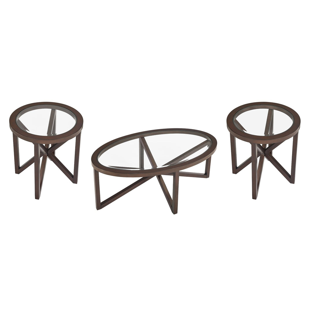 Modern Simple Glass Coffee Table, Tempered Glass Coffee Table Solid Wood Base Round Transparent Glass Top Modern Living Room Terrace Study Coffee Table