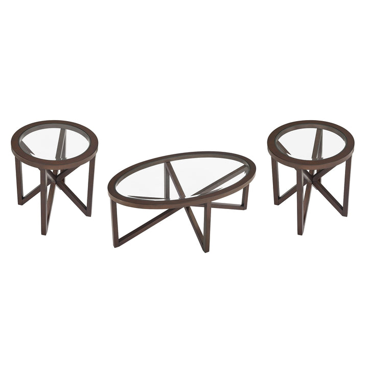 Modern Simple Glass Coffee Table, Tempered Glass Coffee Table Solid Wood Base Round Transparent Glass Top Modern Living Room Terrace Study Coffee Table