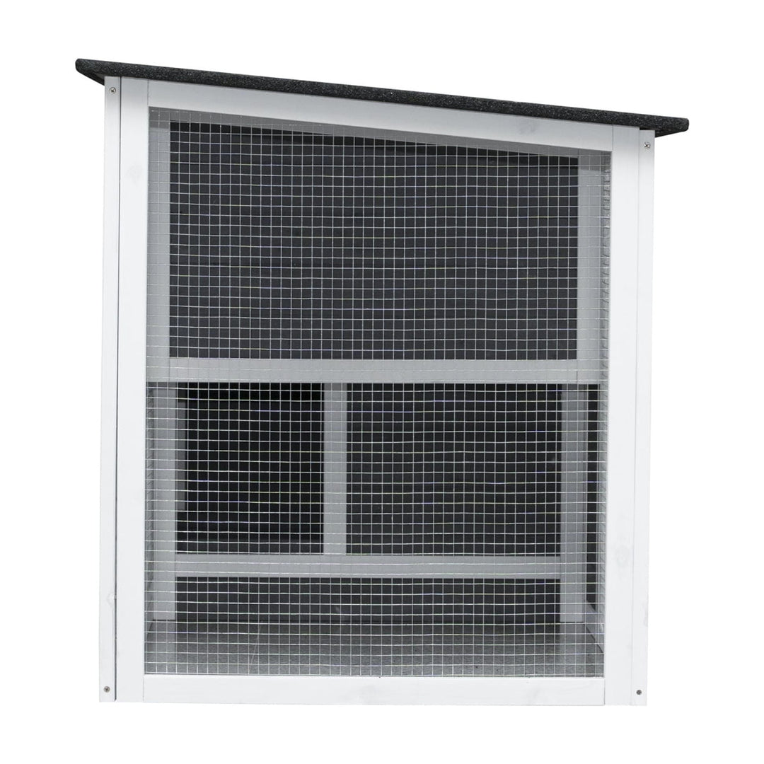 Outdoor Chicken Coop with Run Cage for 3-4 chickens, Wooden Hen House with Nesting Box and Pull Out Tray, Weatherproof Chicken Hutch for Rabbit, Poultry Pet, Duck, Gray