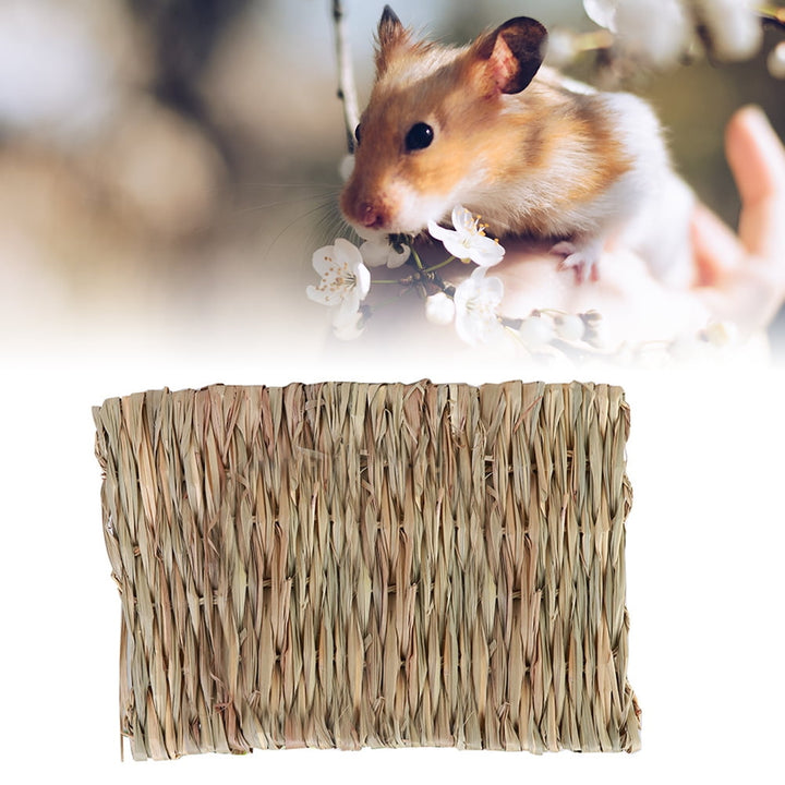 40 X28x1cm Bunny Toys Hamster Straw Bed Hamster House Rabbit Cushion Straw Pet Mat Playard Bedding Rabbit Chewing Toy