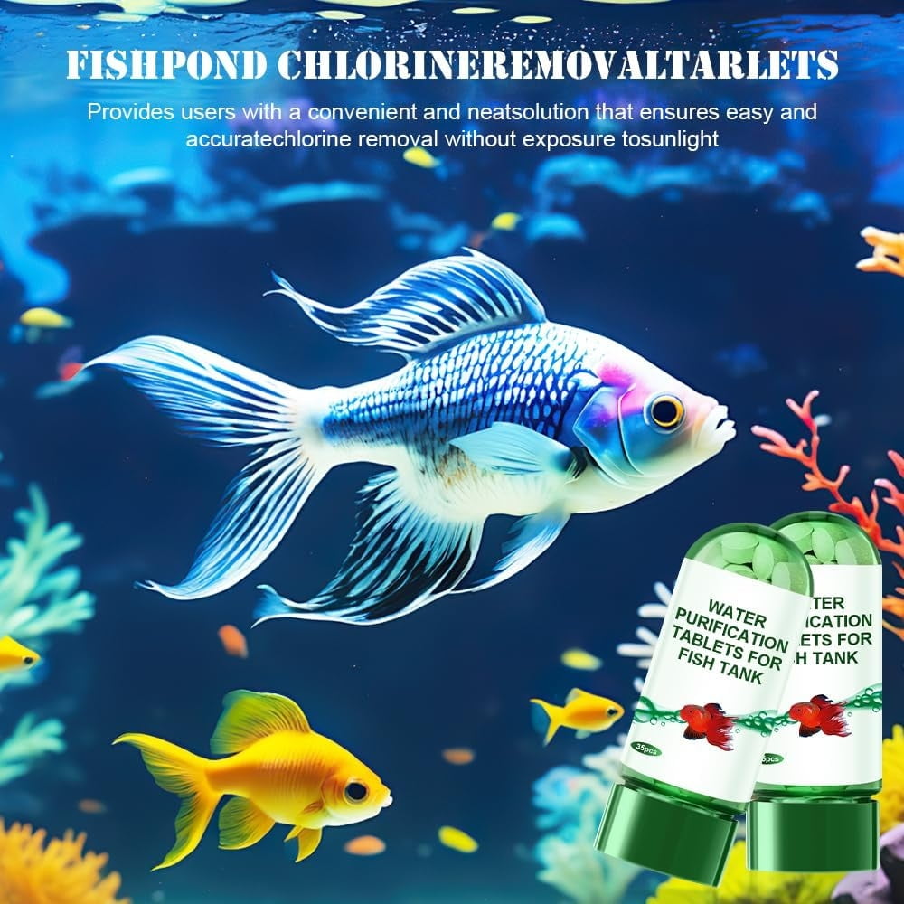 Z 2pcs Powerful Aquarium Water Purification Tablet - Fast Water Purification - Aqua Safe for Fish Tank - Water Purification Tablets for Fish Tank - Aquarium
