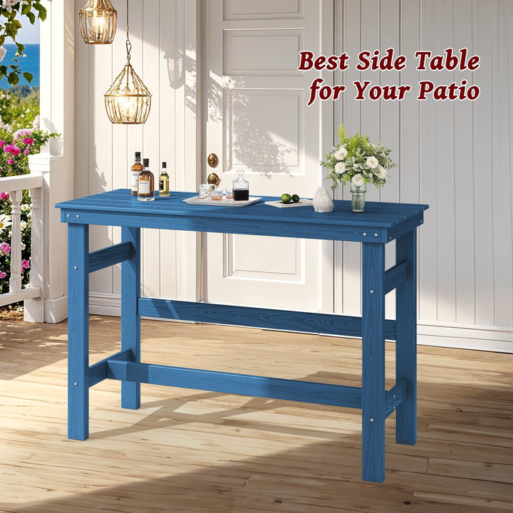 SERWALL 41" Outdoor Bar Table, HDPE All Weather Adirondack Outdoor Bar Height Table, Navy