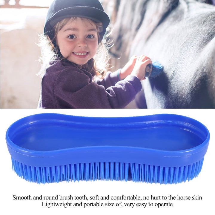 Soft Silicone Horse Grooming Brush, Removes Dead Skin  Keeps Coat , Equestrian Tool