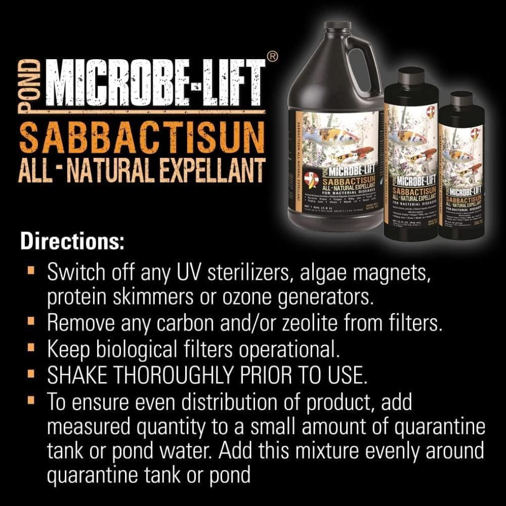 SCXP Sabbactisun Disease Treatment for Ponds and Outdoor Water Gardens, Disease Expellant for Pond Fish, 32 Fl Oz