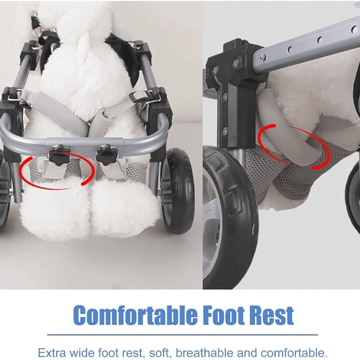 DOCRELD Dog Wheel Chair, 2/4 Wheel Front Back Wheels Dog Mobility Aid Wheelchair Adjustable, Small Medium Large Dogs Leg Brace for Paralysis Injury Doggy, Pet Trolley,4 Wheel-blue,Large
