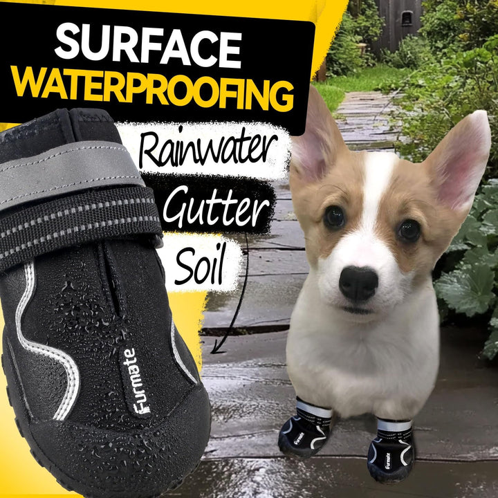 Dog Shoes for Large Small Medium Dogs,Dog Booties for Indoor Hardfloors Anti-Slip,Reflective Strip Waterproof Dog Boots & Paw Protectors for Outdoor Walking Hot Pavement,Winter Snow