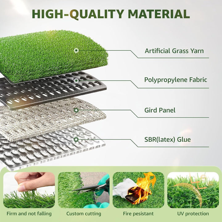 Katinyos 6 Pack Chicken Nesting Pads, Cuttable Nest Box Bedding for Laying Eggs, Washable Artificial Grass Carpet for Chickens Coop Garden Lawn