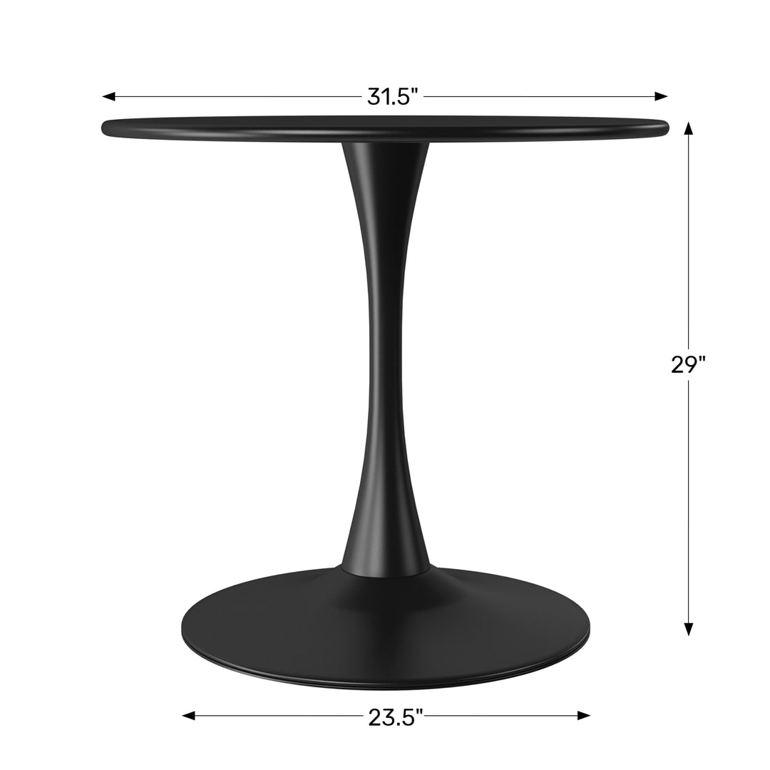WestinTrends Playa 31.5" Round Outdoor Indoor Metal Cocktail Dining Table, Red