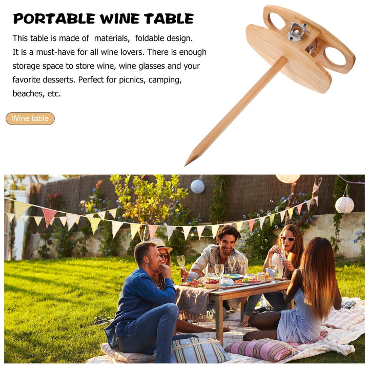 ORDDIART 1Set Khaki Foldable Beach Table for Sand and Grassland Use by Wine Lovers