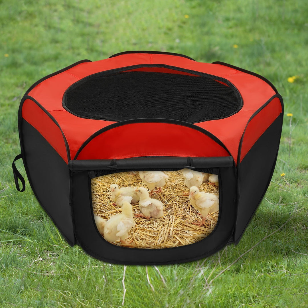 LINFANG Chick Brooder Box Oxford Cloth Chicken Brooder with Double Door Design Practical Chicken Starter Kit with Storage Bag for Small Ducks Cats Dogs Rabbits