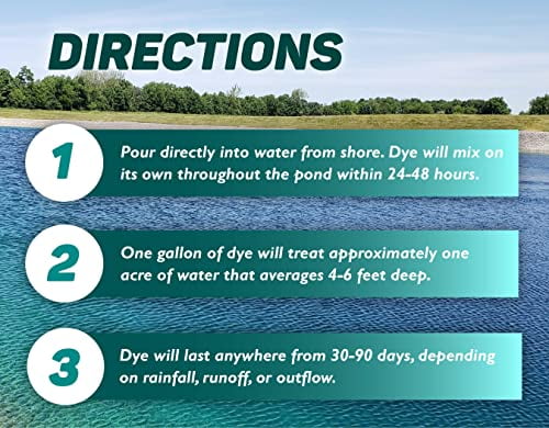 Crystal Blue Ocean Blue Pond Dye - 1 Gallon -  Blue Color Treats up to 1 Acre - Clean, Clear &  Blue Water - Environmentally Friendly Pond Dye