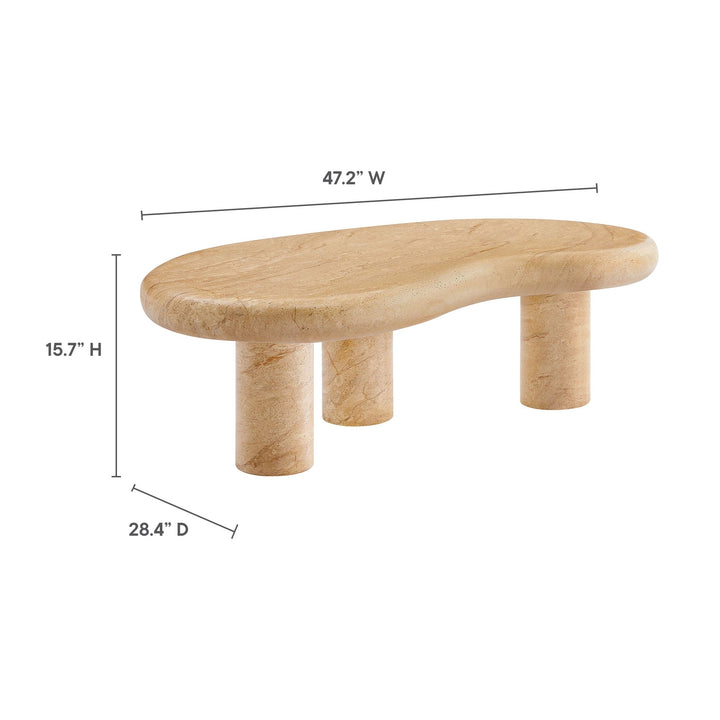 Coffee Side Table, Brown, Faux Stone Concrete, Outdoor Patio Balcony Cafe Bistro Garden Hospitality Restaurant, Modern Contemporary, HB37585