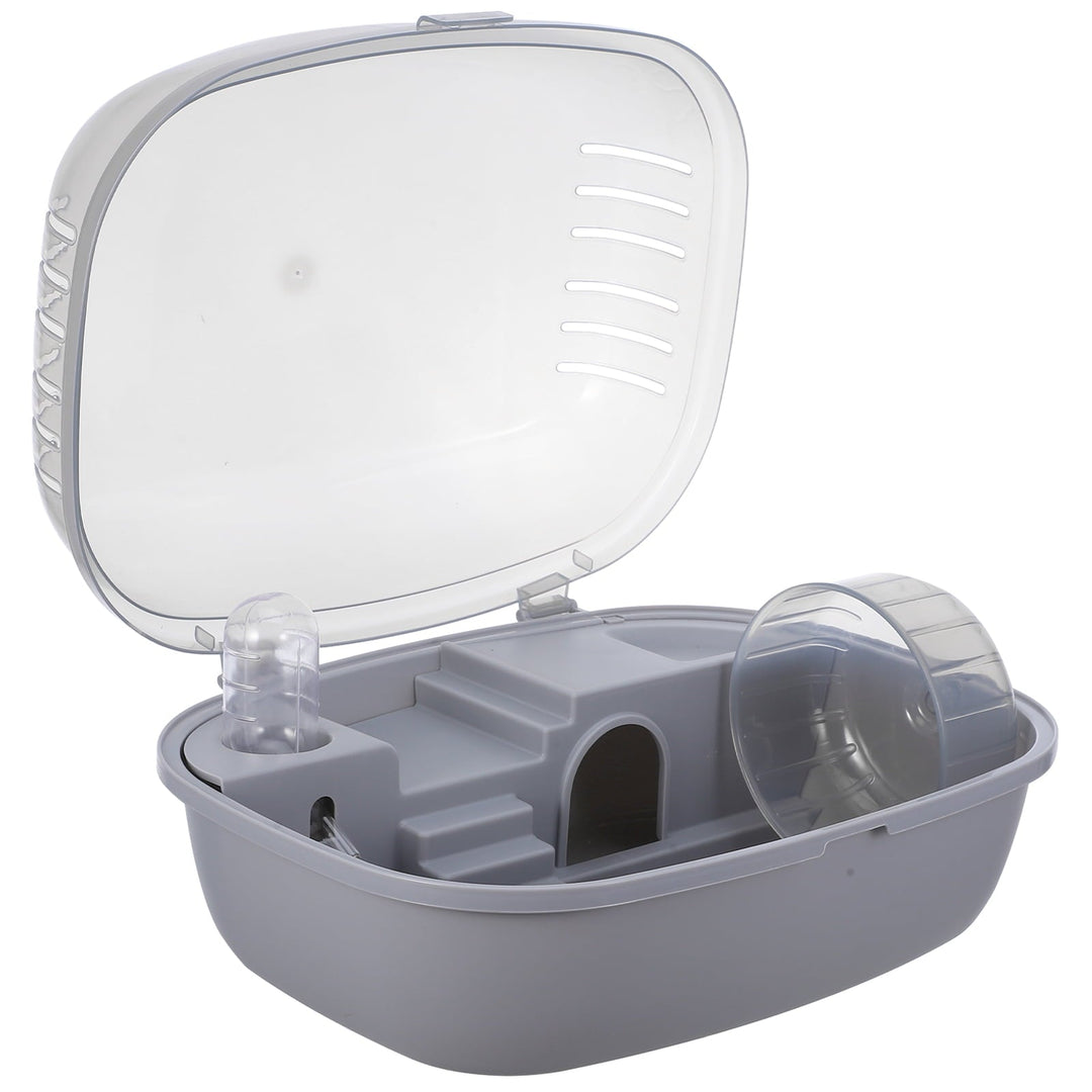 Masteelf Portable Hamster Carrier Cage in Grey Made of ABS for Indoor Home Use and Small Pets Storage