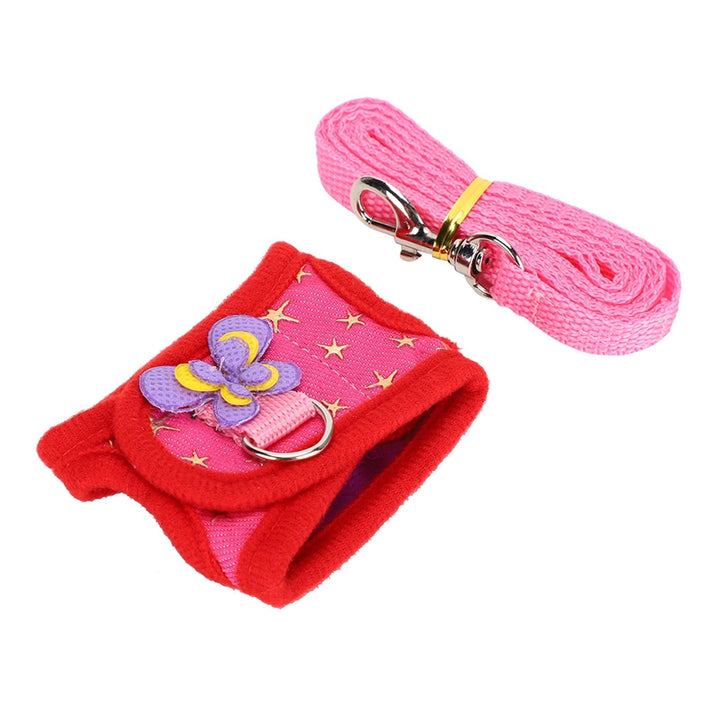 Adjustable Leash for Small Pets, Guinea Pigs & Hamsters Red M Rabbit Harness Set