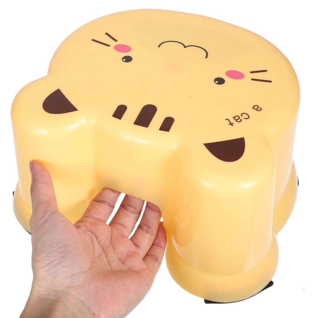 MUSEYA Small Stool for Bathroom Yellow Plastic Rectangular Stool 1Pack