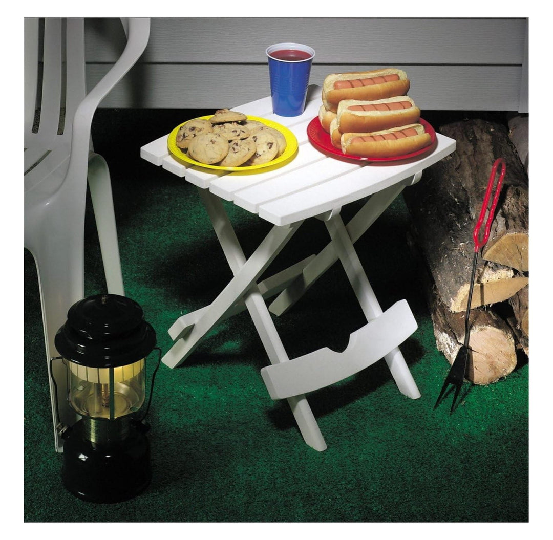 Manufacturing 8500--4702 Plastic Quik-Fold Side Table 2 Pack, White