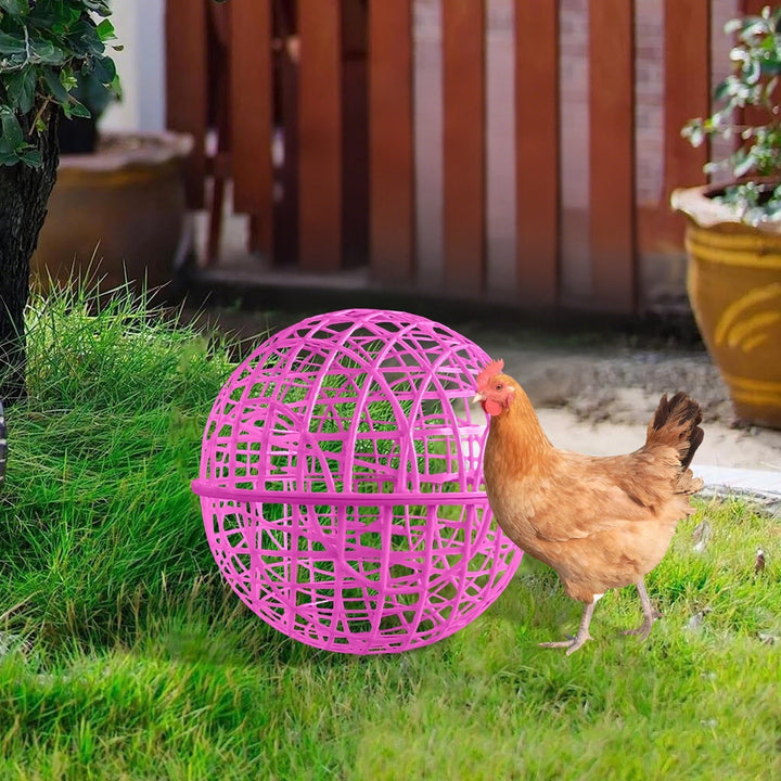 Simple Movable Chicken Coop, Chicken Ball Cage Rolling Orb Mobile Poultry Enclosure Round for Chicks Rabbits Birds Outdoor Backyard Farms D