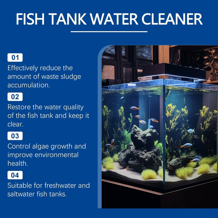YEGBONG Fish Tank Water Clarifier for Cleaning Fish Tank Stains, Sludge, Clear Water Quality, and Controlling Algae Growth