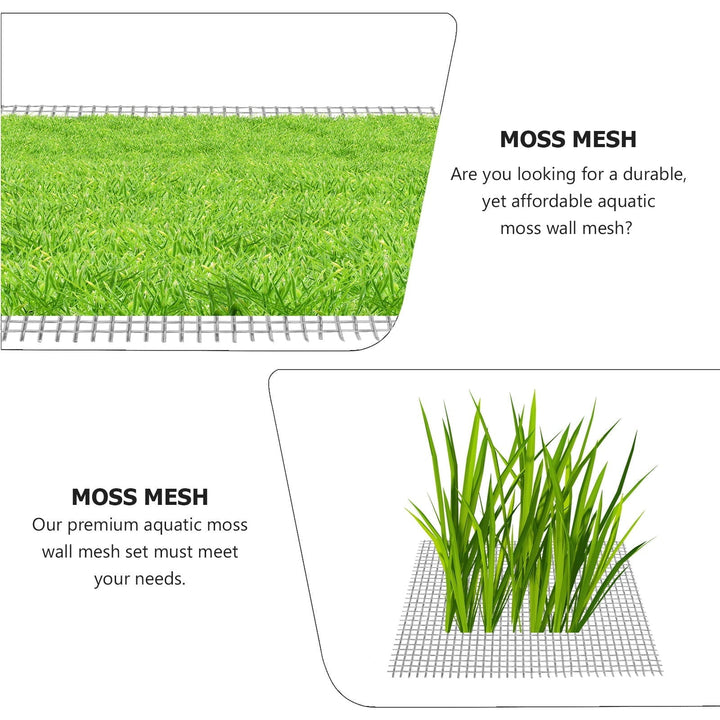 ROSENICE 15Pack Silver Square Aquatic Moss Mesh for Low Maintenance and Freshwater