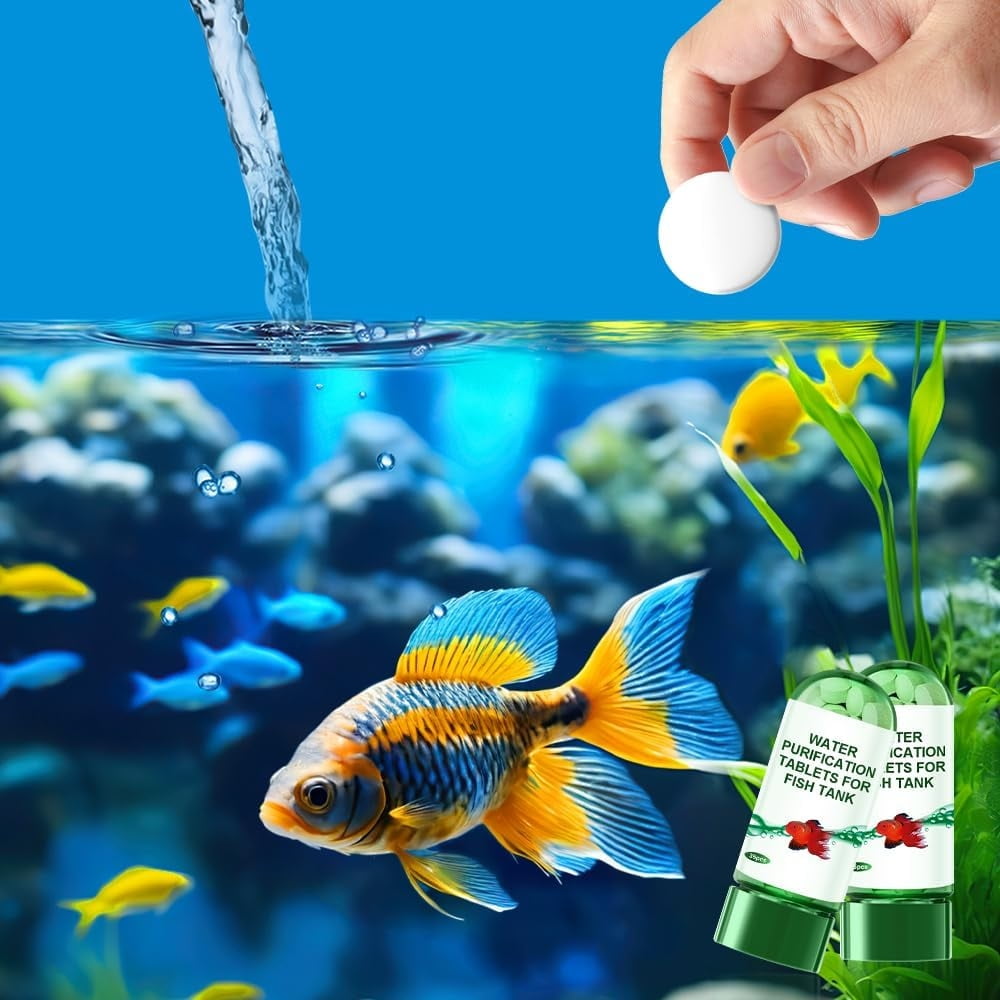 Z 2pcs Powerful Aquarium Water Purification Tablet - Fast Water Purification - Aqua Safe for Fish Tank - Water Purification Tablets for Fish Tank - Aquarium