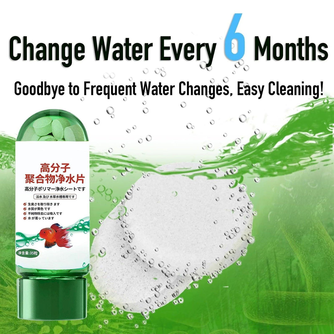 Aquarium Water Clarifier Tablets, Fast-Dissolving Polymer Formula for Fish Tanks & Ponds, 30 Tablets to Eliminate Cloudiness & Algae Bloom