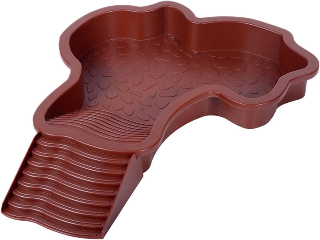 Chanana Detachable Turtle Bath Tub - Anti-Leak Reptile Spa with Ladder for Easy Entry/Exit (Brown-Red)
