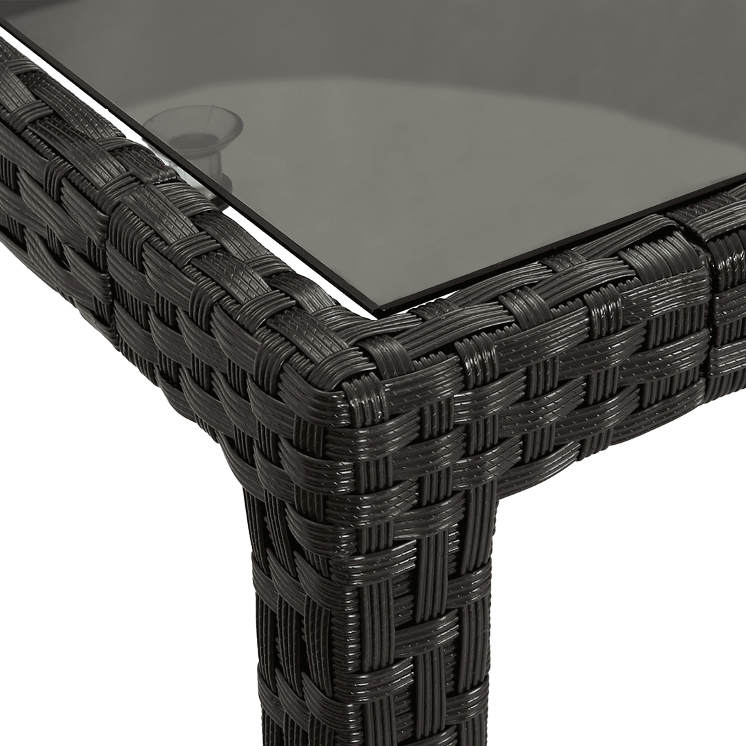 vidaXL Garden Dining Table Black 74.8 x 35.4 x 29.7 in Poly Rattan