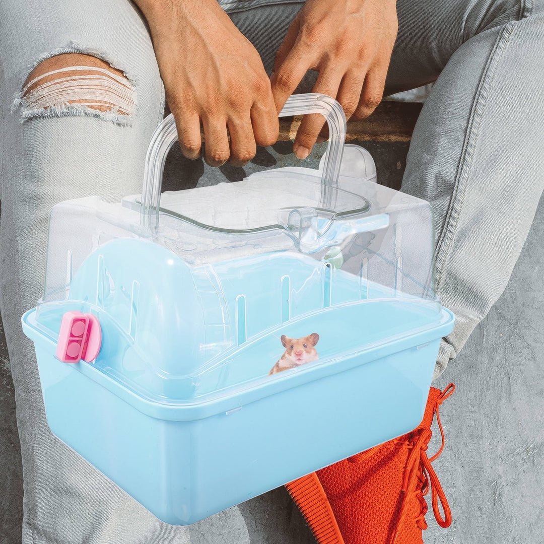 Guangmc Hamster Carrier Cage Travel Pet Critter Guinea Box Rat Habitat Plastic Case